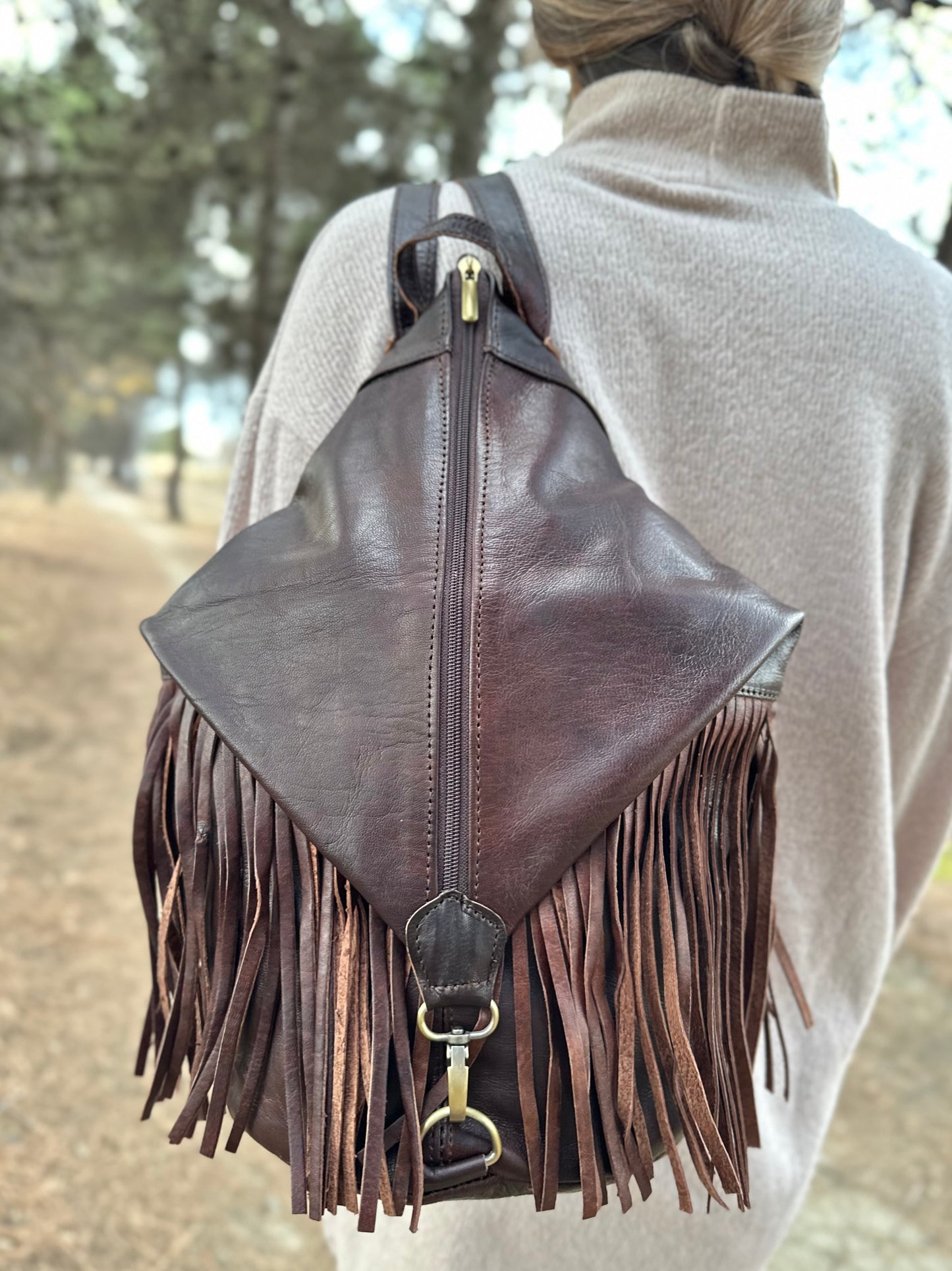 MOCHILA DE CUERO VINT CON FLECOS ANTIRROBO NEGRO | 4 colores