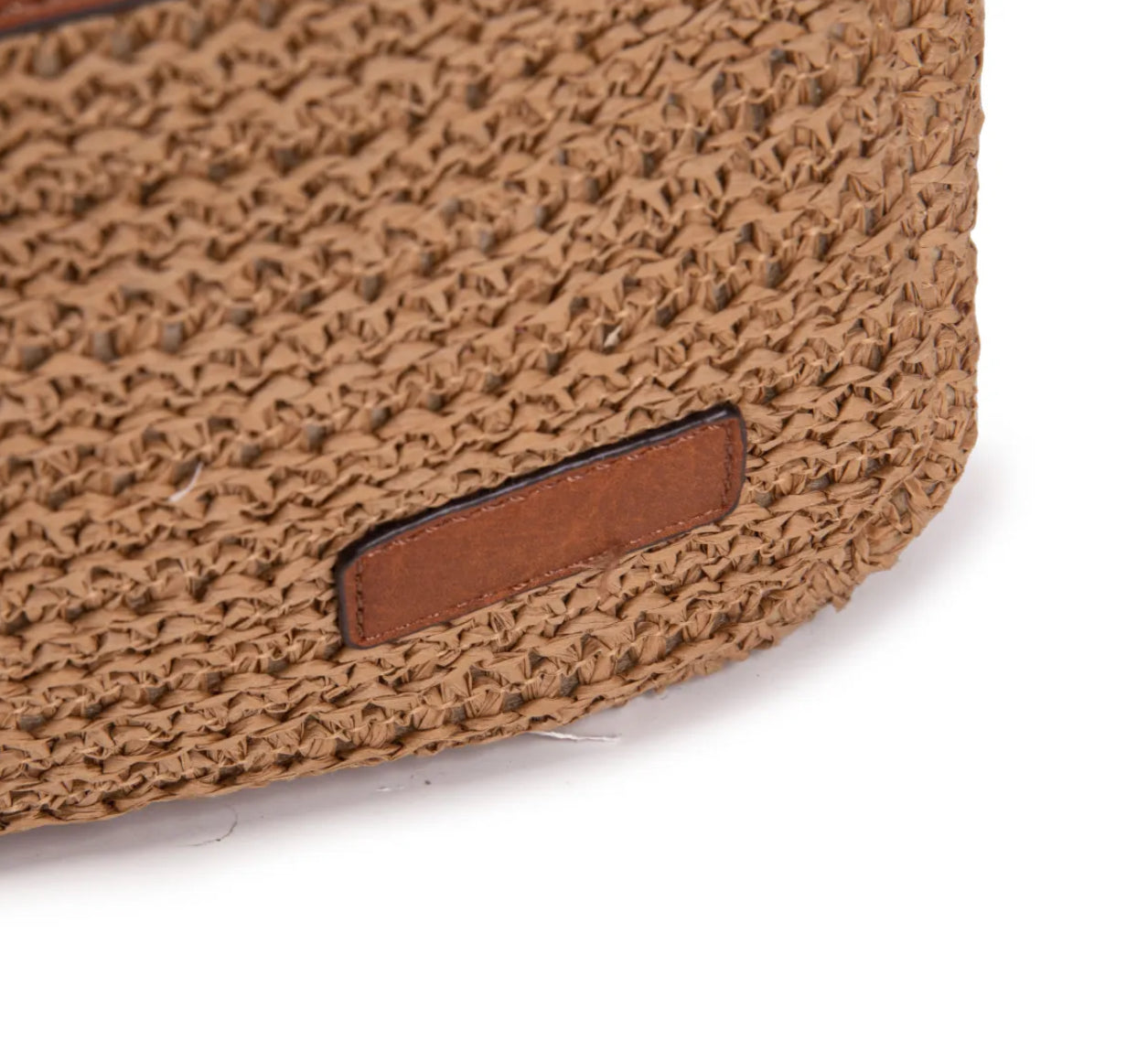 Raffia and PU backpack