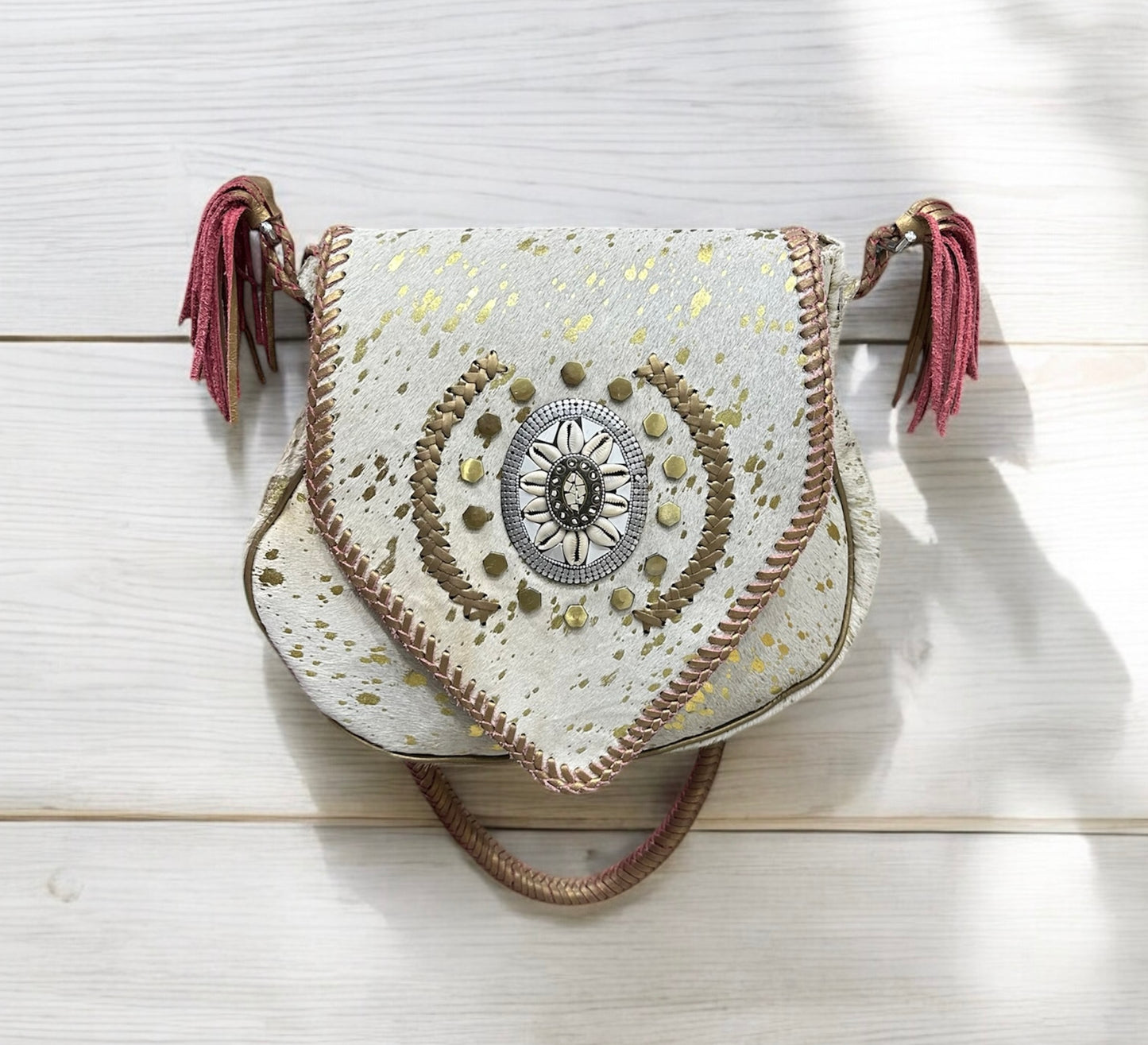 BOLSO BANDOLERA BOHO CHIC GRANDE PIEL BLANCO