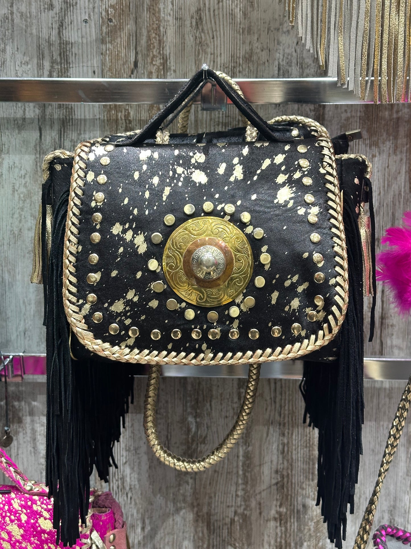 BOLSO DE PIEL INDIA ESTILO BOHO CHIC BLANCO | 4 colores