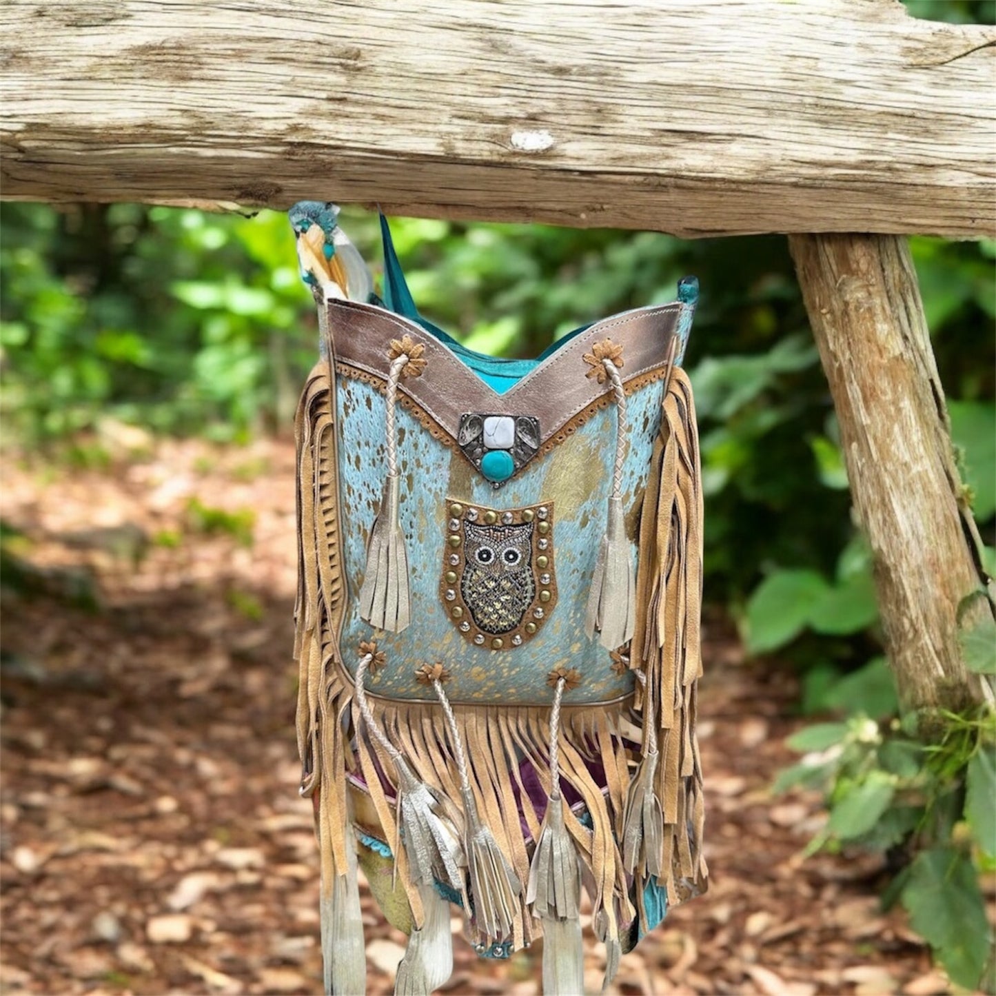 SAC BOHÈME EN CUIR INDIEN HIBOU | 2 couleurs