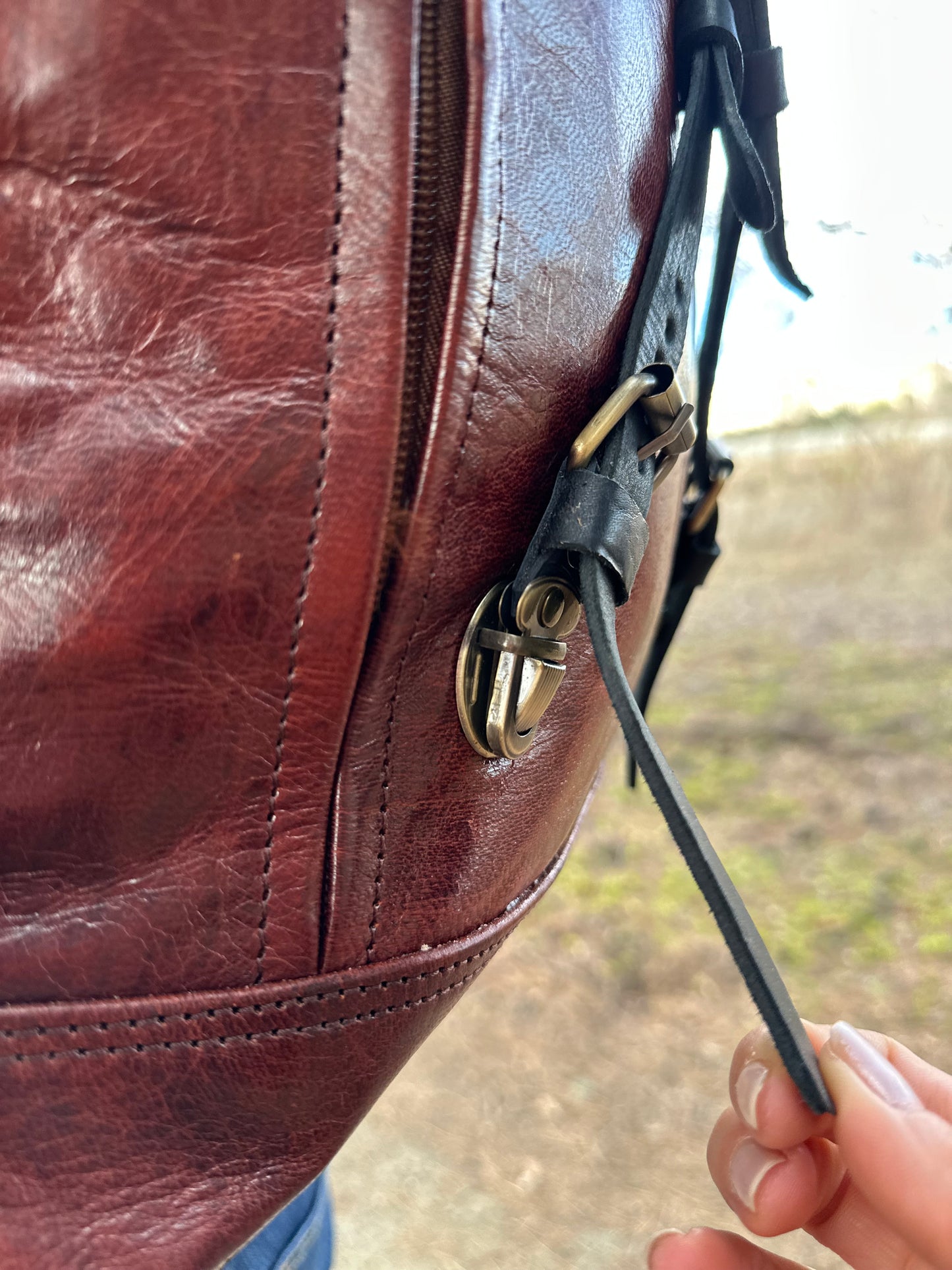 MOCHILA GRANDE DE COURO VINTAGE