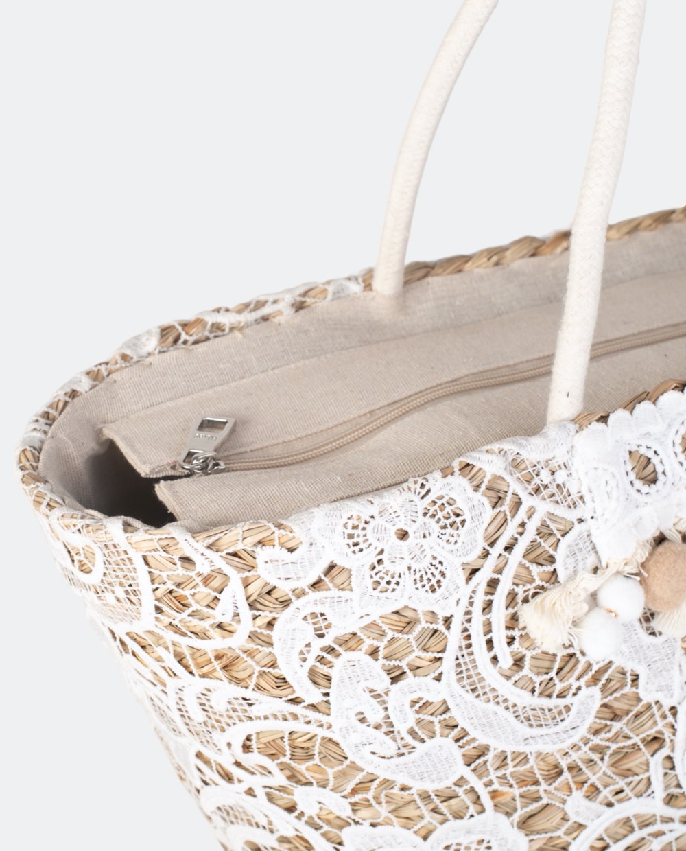 GRAND PANIER AVEC DENTELLE ISLA | 2 tailles et couleurs