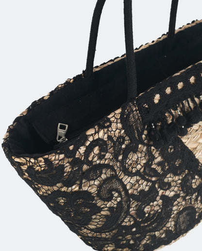 GRAND PANIER AVEC DENTELLE ISLA | 2 tailles et couleurs