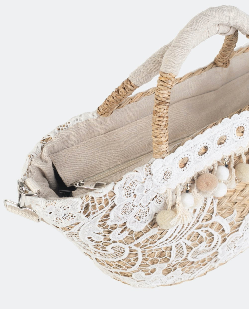 GRAND PANIER AVEC DENTELLE ISLA | 2 tailles et couleurs