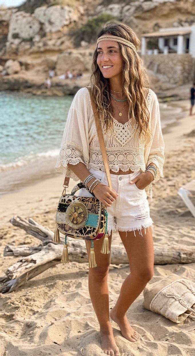 BOLSO DE PIEL ESTILO BOHO CHIC ANIMAL PRINT | Colores y combinaciones mixtas