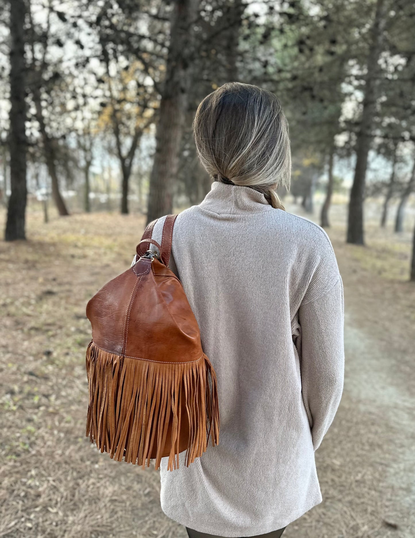 MOCHILA DE CUERO VINT CON FLECOS ANTIRROBO NATURAL | 4 colores