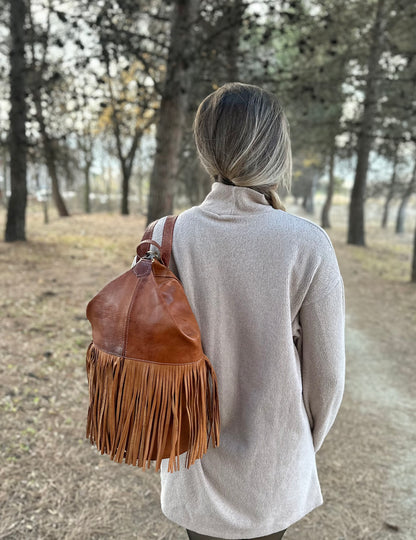 MOCHILA DE CUERO VINT CON FLECOS ANTIRROBO NATURAL | 4 colores