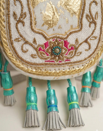 SAC BANDOULIÈRE EN CUIR BOHÈME BRODÉ | 2 couleurs