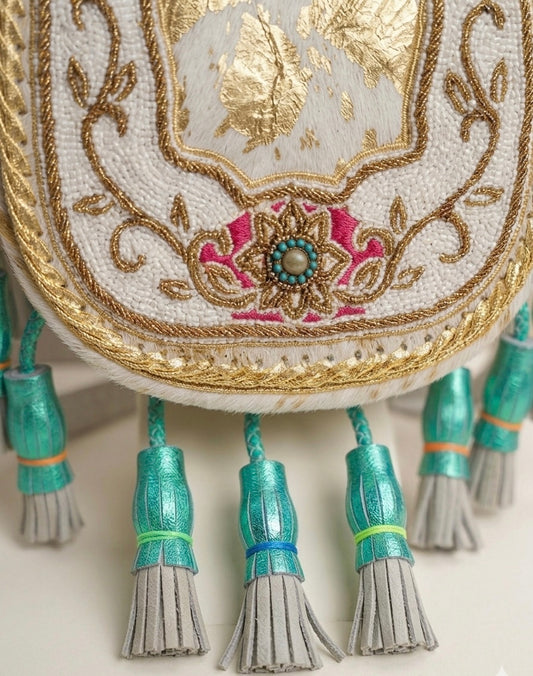 BOLSO BANDOLERA BOHEMIO DE PIEL BORDADO | 2 colores
