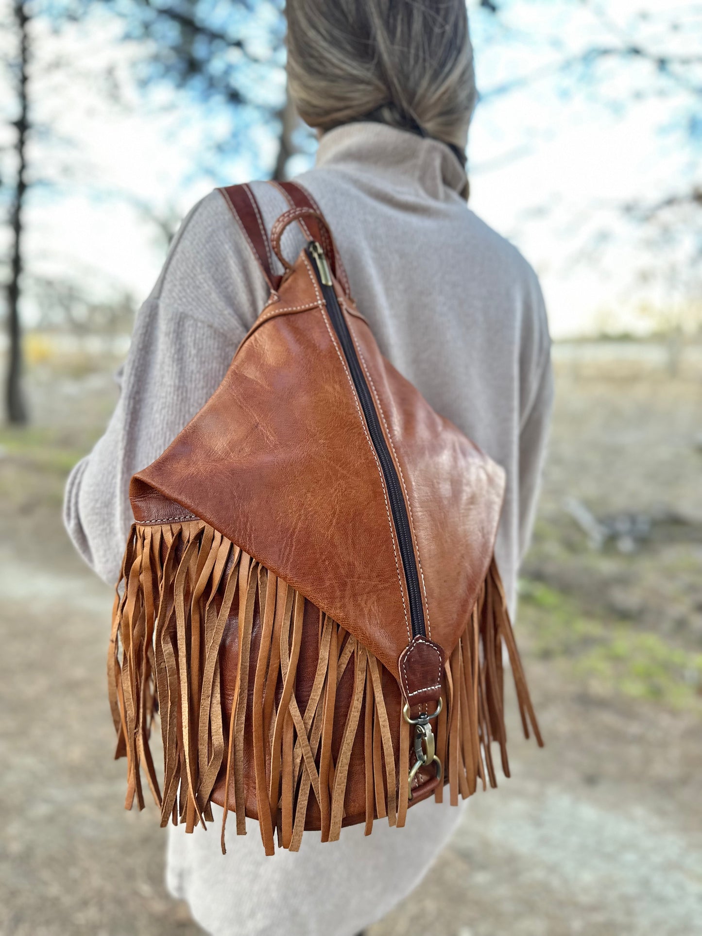 MOCHILA DE CUERO VINT CON FLECOS ANTIRROBO NATURAL | 4 colores
