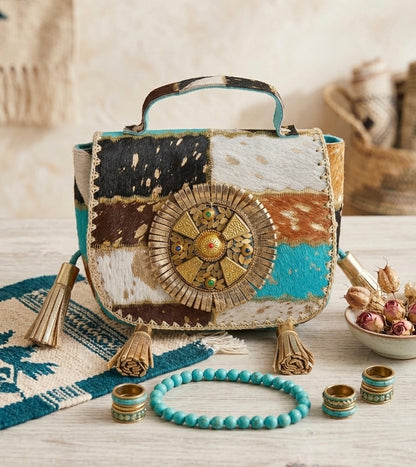 BOLSO DE PIEL ESTILO BOHO CHIC ANIMAL PRINT | Colores y combinaciones mixtas
