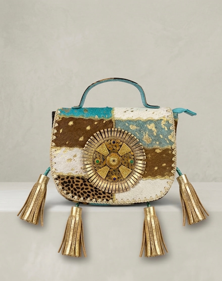 BOLSO DE PIEL ESTILO BOHO CHIC ANIMAL PRINT | Colores y combinaciones mixtas