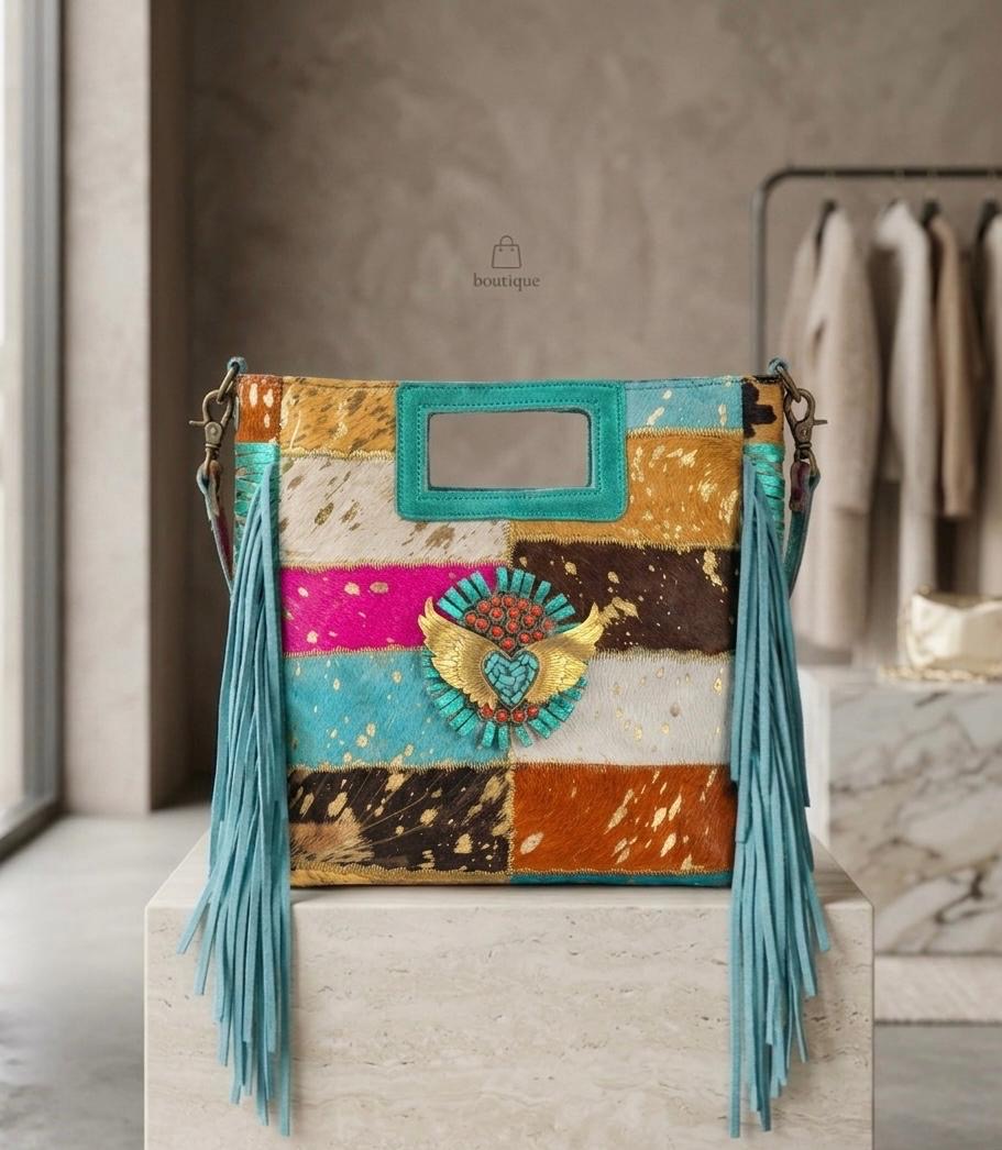 BLACK AND GOLD BOHO CHIC INDIAN LEATHER BAG | 4 colors
