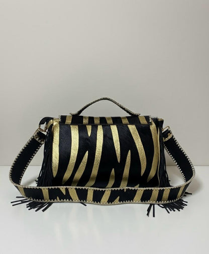 BOLSO BOHO CHIC DE PIEL INDIA CEBRA | 2 colores