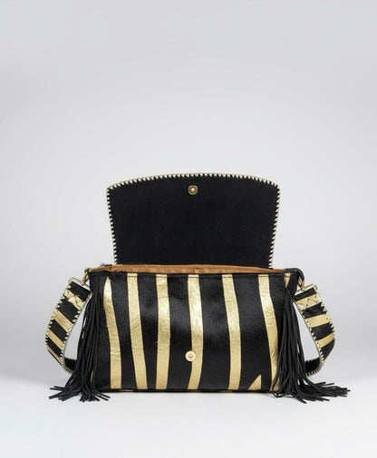 BOLSO BOHO CHIC DE PIEL INDIA CEBRA | 2 colores