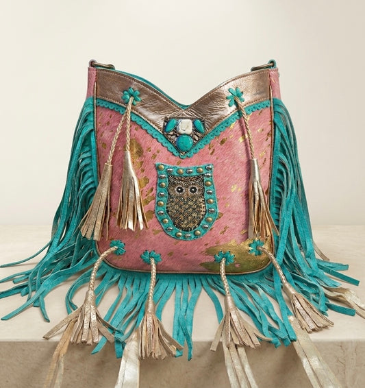 BOLSO BOHEMIO BÚHO DE PIEL INDIA | 3 colores