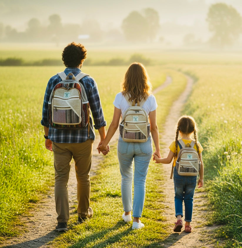 MOCHILA DE CÁÑAMO PEQUEÑA | 3 tamaños | variantes y colores mixtos
