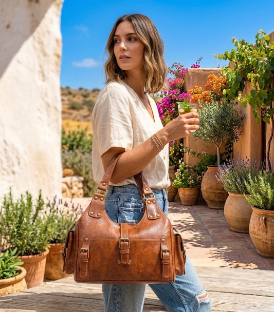 BOLSO DE PIEL MARRÓN | 2 colores