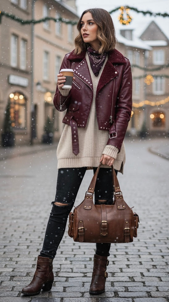 BOLSO DE PIEL MARRÓN