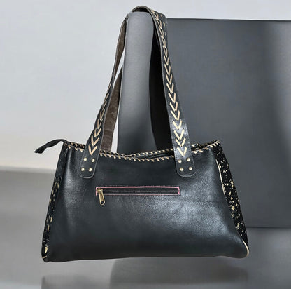 BOLSO ÉTNICO BOHO CHIC GRANDE NEGRO Y DORADO | 2 colores
