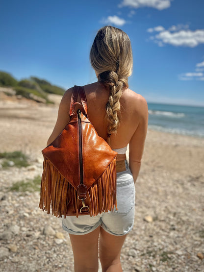 MOCHILA DE CUERO VINT CON FLECOS ANTIRROBO NEGRO | 4 colores