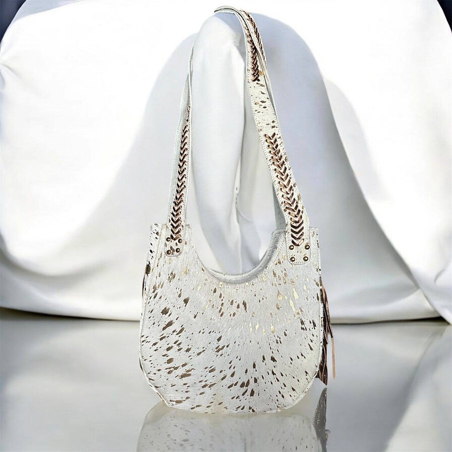 BOLSO BOHO CHIC IBIZA BOHEMIO CON FLECOS BLANCO | 2 colores